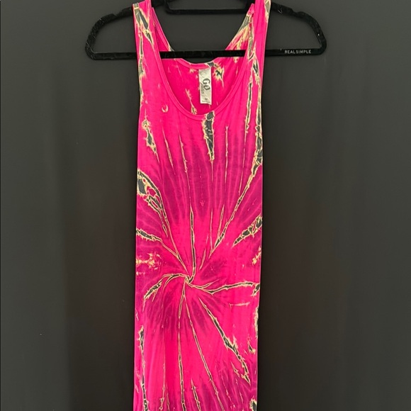 Go Couture Vibrant Pink Tie-Dye Dress, medium; made in USA - Picture 3 of 8